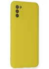 Newface Samsung Galaxy A02S Kılıf Nano içi Kadife Silikon - Sarı