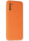 Newface Samsung Galaxy A02S Kılıf Nano içi Kadife Silikon - Turuncu