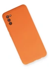 Newface Samsung Galaxy A02S Kılıf Nano içi Kadife Silikon - Turuncu
