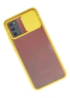 Newface Samsung Galaxy A02S Kılıf Palm Buzlu Kamera Sürgülü Silikon - Sarı