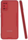 Newface Samsung Galaxy A02S Kılıf Platin Silikon - Kırmızı