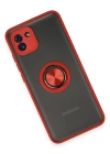 Newface Samsung Galaxy A03 Kılıf Montreal Yüzüklü Silikon Kapak - Kırmızı
