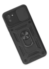 Newface Samsung Galaxy A03 Kılıf Pars Lens Yüzüklü Silikon - Siyah