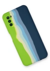 Newface Samsung Galaxy A03S Kılıf Ebruli Lansman Silikon - Yeşil-Koyu Yeşil