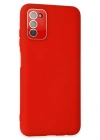 Newface Samsung Galaxy A03S Kılıf Lansman Glass Kapak - Kırmızı