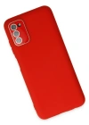 Newface Samsung Galaxy A03S Kılıf Lansman Glass Kapak - Kırmızı