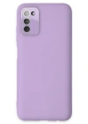Newface Samsung Galaxy A03S Kılıf Lansman Glass Kapak - Lila