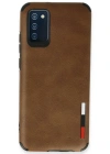 Newface Samsung Galaxy A03S Kılıf Loop Deri Silikon - Kahverengi