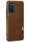 Newface Samsung Galaxy A03S Kılıf Loop Deri Silikon - Kahverengi
