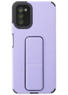 Newface Samsung Galaxy A03S Kılıf Mega Standlı Silikon - Lila