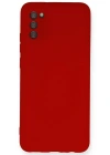 Newface Samsung Galaxy A03S Kılıf Nano içi Kadife Silikon - Kırmızı