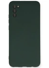 Newface Samsung Galaxy A03S Kılıf Nano içi Kadife Silikon - Koyu Yeşil