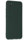 Newface Samsung Galaxy A03S Kılıf Nano içi Kadife Silikon - Koyu Yeşil