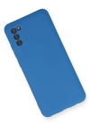 Newface Samsung Galaxy A03S Kılıf Nano içi Kadife Silikon - Mavi