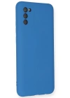 Newface Samsung Galaxy A03S Kılıf Nano içi Kadife Silikon - Mavi