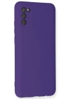 Newface Samsung Galaxy A03S Kılıf Nano içi Kadife Silikon - Mor