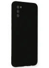 Newface Samsung Galaxy A03S Kılıf Nano içi Kadife Silikon - Siyah
