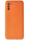 Newface Samsung Galaxy A03S Kılıf Nano içi Kadife Silikon - Turuncu