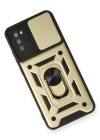 Newface Samsung Galaxy A03S Kılıf Pars Lens Yüzüklü Silikon - Gold