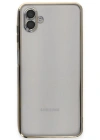Newface Samsung Galaxy A04 Kılıf Razer Lensli Silikon - Gold