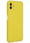 Newface Samsung Galaxy A04E Kılıf Nano içi Kadife Silikon - Sarı