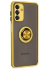 Newface Samsung Galaxy A04S Kılıf Montreal Yüzüklü Silikon Kapak - Sarı