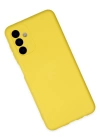 Newface Samsung Galaxy A04S Kılıf Nano içi Kadife Silikon - Sarı