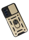 Newface Samsung Galaxy A04S Kılıf Pars Lens Yüzüklü Silikon - Gold