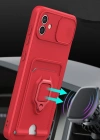 Newface Samsung Galaxy A05 Kılıf Zuma Kartvizitli Yüzüklü Silikon - Kırmızı