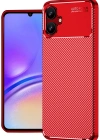 Newface Samsung Galaxy A06 Kılıf Auto Focus Karbon Kapak - Kırmızı