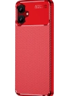 Newface Samsung Galaxy A06 Kılıf Auto Focus Karbon Kapak - Kırmızı
