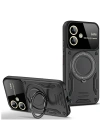 Newface Samsung Galaxy A06 Kılıf Joy Lens Standlı Kapak - Siyah