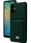 Newface Samsung Galaxy A06 Kılıf Kelvin Kartvizitli Silikon - Koyu Yeşil