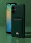 Newface Samsung Galaxy A06 Kılıf Kelvin Kartvizitli Silikon - Koyu Yeşil