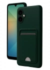 Newface Samsung Galaxy A06 Kılıf Kelvin Kartvizitli Silikon - Koyu Yeşil