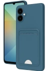 Newface Samsung Galaxy A06 Kılıf Kelvin Kartvizitli Silikon - Mavi