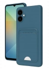 Newface Samsung Galaxy A06 Kılıf Kelvin Kartvizitli Silikon - Mavi