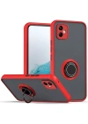 Newface Samsung Galaxy A06 Kılıf Montreal Yüzüklü Silikon Kapak - Kırmızı