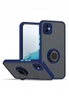 Newface Samsung Galaxy A06 Kılıf Montreal Yüzüklü Silikon Kapak - Lacivert
