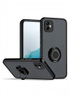 Newface Samsung Galaxy A06 Kılıf Montreal Yüzüklü Silikon Kapak - Siyah