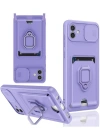 Newface Samsung Galaxy A06 Kılıf Zuma Kartvizitli Yüzüklü Silikon - Lila