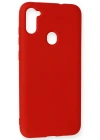 Newface Samsung Galaxy A11 Kılıf Nano içi Kadife Silikon - Kırmızı
