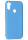 Newface Samsung Galaxy A11 Kılıf Nano içi Kadife Silikon - Mavi