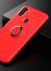Newface Samsung Galaxy A11 Kılıf Range Yüzüklü Silikon - Kırmızı