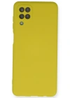 Newface Samsung Galaxy A12 Kılıf Nano içi Kadife Silikon - Sarı