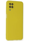 Newface Samsung Galaxy A12 Kılıf Nano içi Kadife Silikon - Sarı