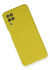 Newface Samsung Galaxy A12 Kılıf Nano içi Kadife Silikon - Sarı