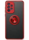 Newface Samsung Galaxy A13 4G Kılıf Montreal Yüzüklü Silikon Kapak - Kırmızı