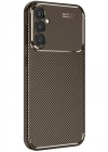 Newface Samsung Galaxy A16 5G Kılıf Auto Focus Karbon Kapak - Kahverengi