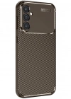 Newface Samsung Galaxy A16 5G Kılıf Auto Focus Karbon Kapak - Kahverengi